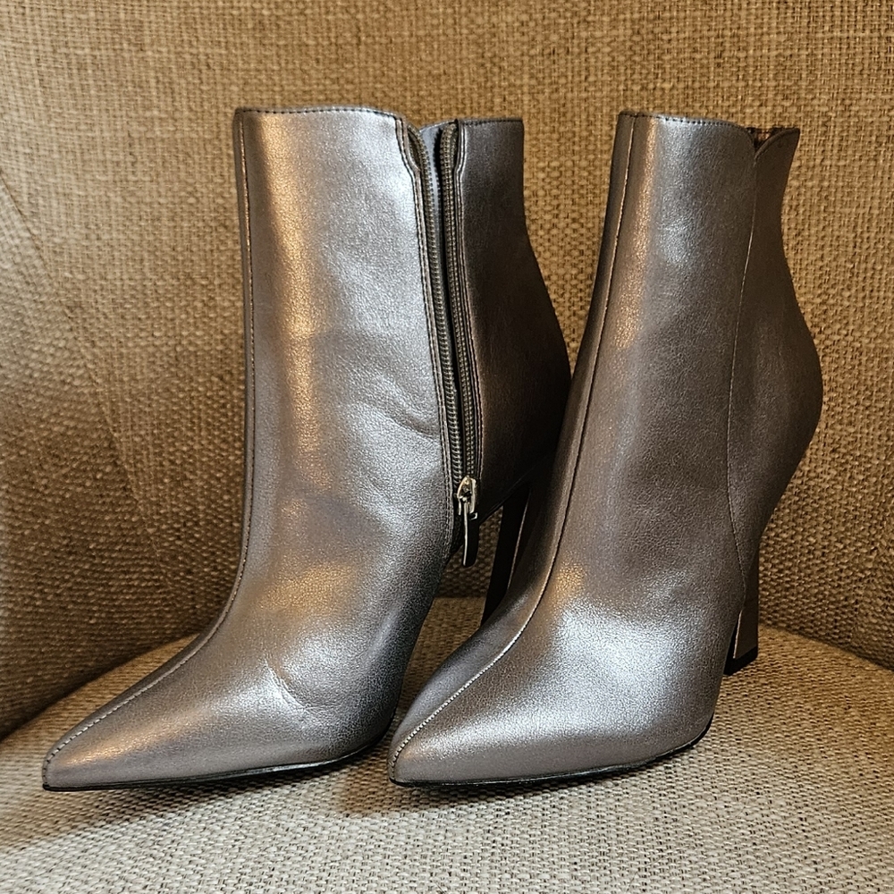 Nine West Metallic Gray Heeled Boots